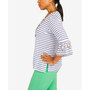 Women's Striped Bell Sleeve Top with Necklace