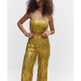 Women's Metallic Fringed Top