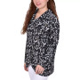 Petite Long Sleeve Knit Cowl Neck Top with Crossover Styling