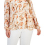 Plus Size Printed Double-Layer Blouse
