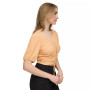 Women's Drawstring-Ruched Puffed-Sleeve Top
