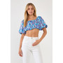 Women's Floral Satin Effect Crop Top