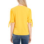 Women's Tie 3/4-Sleeve Button-Up V-Neck Blouse