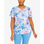 Petite Floral Watercolor Eyelet Top