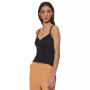 Women's V-Neck Ruched Adjustable-Strap Mesh Top