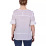 Petite Size Short Sleeve Crepe and Chiffon Top
