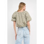 Women's Raglan Blouson Cropped Top