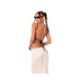 Women's Satin Open Back Top With Bow Detail