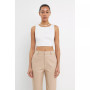 Women's Elastic Band Open Back Crop Top