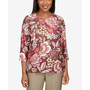 Women's Street Jacobean Floral 3/4 Sleeve Top
