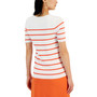 Women's Striped Short-Sleeve Pullover Knit Top