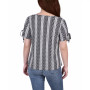 Petite Size Short Ruched Sleeve Top with Pleats