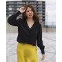 V Neck Buttton Wrapped Silk Blouse for Women