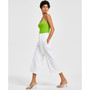 Women's High-Rise Wide-Leg Tie-Waist Crop Pants, Created for Macy's