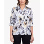 Petite Classics Blotted Watercolor Floral Button Down Top