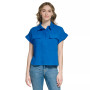 Textured Cotton Pullover Camp Shirt