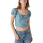 Laura Ashley x Women's Printed Corset Cropped Top