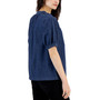 Women's Denim Puff-Sleeve Blouse