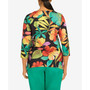 Women's Island Vibes Sharkbite Tropical Floral Top