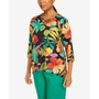 Women's Island Vibes Sharkbite Tropical Floral Top