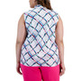 Plus Size Printed Tie-Front Sleeveless Shell Top