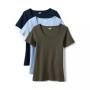 Women's Short Sleeve Cotton Scoop Neck Tshirt 3 Pack