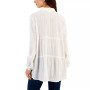 Petite Tiered Button-Front Long-Sleeve Shirt, Created for Macy's