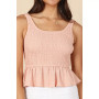 Womens Monique Shirred Peplum Top