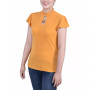 Petite Size Short Flutter Sleeve Mock Neck Top