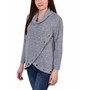 Petite Long Sleeve Crossover with Grommets Top