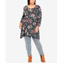 Plus Size Keyhole Swing Tunic Top