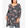 Plus Size Keyhole Swing Tunic Top