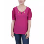 Petite Short Sleeve Three-Ring Top