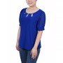 Petite Short Sleeve Three-Ring Top
