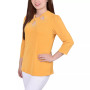 Petite 3/4 Sleeve Knit Crepe Studded Keyhole Top