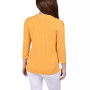 Petite 3/4 Sleeve Knit Crepe Studded Keyhole Top