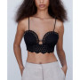 Women's Openwork Knitted Crop Top