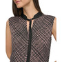 Women's Contrast Tie-Neck Sleeveless Top