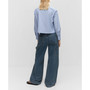 Women's Striped Cropped Shirt