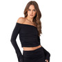 Women's Off Shoulder Top With Gatherings