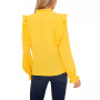 Women's Long Sleeve Ruffled Tie-Neck Blouse