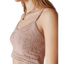 Women's Cotton Crochet Smocked-Back Tank