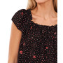 Women's Short Sleeve Ditsy-Print Square-Neck Blouse