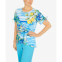Petite Cool Vibrations Positano Sharkbite Printed Short Sleeve T-shirt
