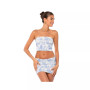 Women's Strapless Top With Delft Print
