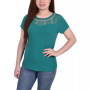 Petite Short Sleeve Crepe Knit Top
