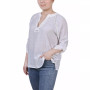 Petite Raglan Sleeve Split Neck Blouse