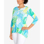 Petite Knit Graphic Tropical Print Top