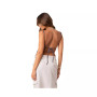 Women's Open Back Top With Straight Neckline