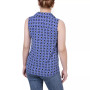 Petite Sleeveless Notch Collar Button Front Blouse